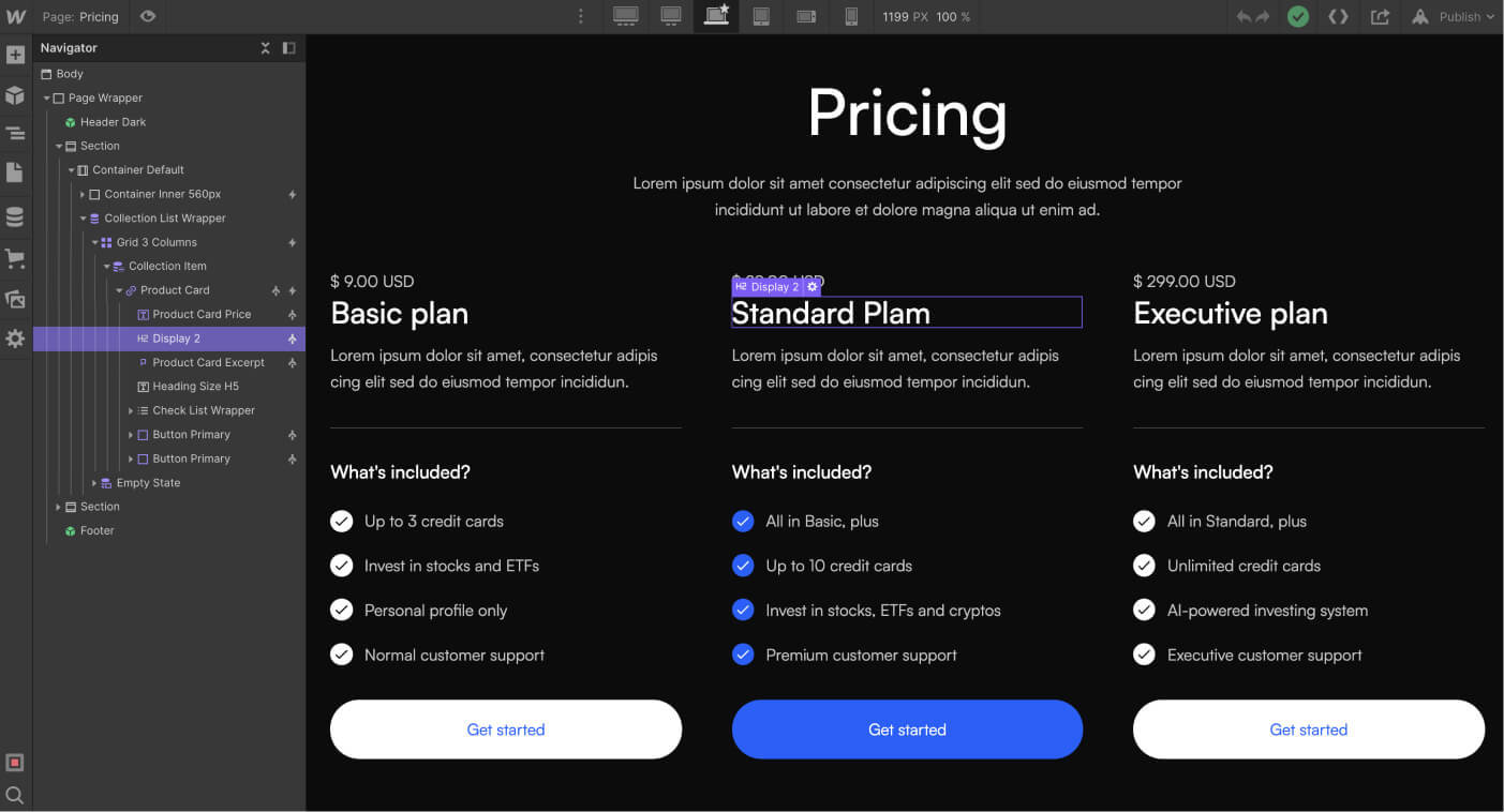 eCommerce Products - Fintech X Webflow Template