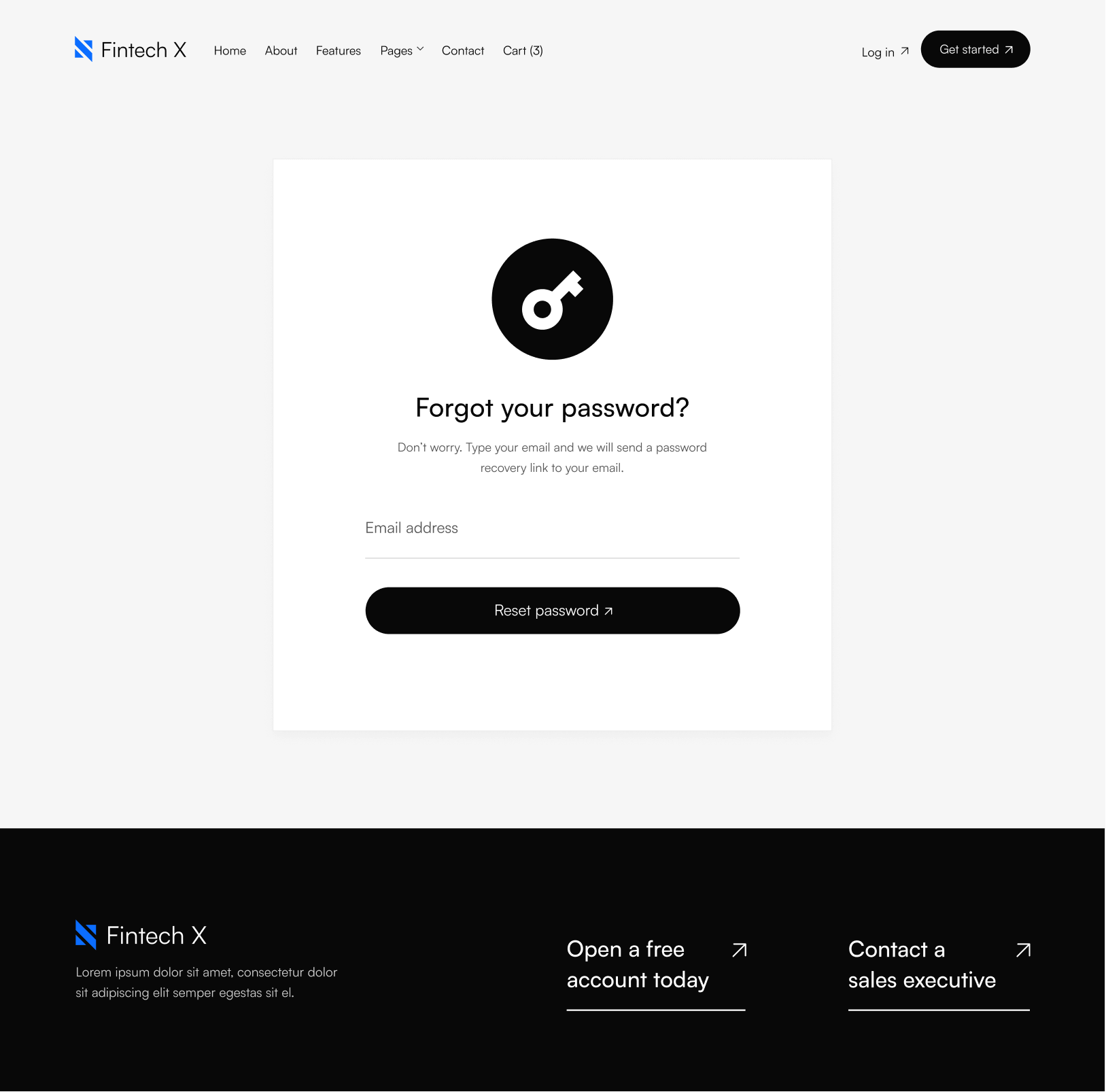Password - Fintech X Webflow Template